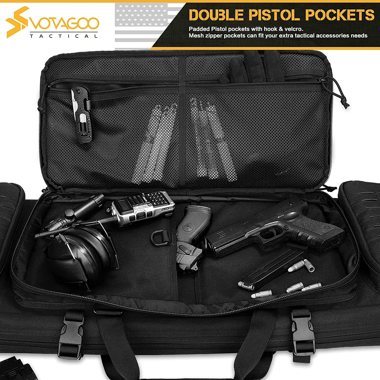 VOTAGOO Double Rifle Case Gun Bag, Safely Long-Barrel Firearm Transportation Cases  Locks, All-Weather Soft Tactical Range Bag Ackpack For Shotgun Spacious Heavy Duty - Premium Sports and outdoors from cjdropshipping - Just $284.86! Shop now at Yard Agri Supply