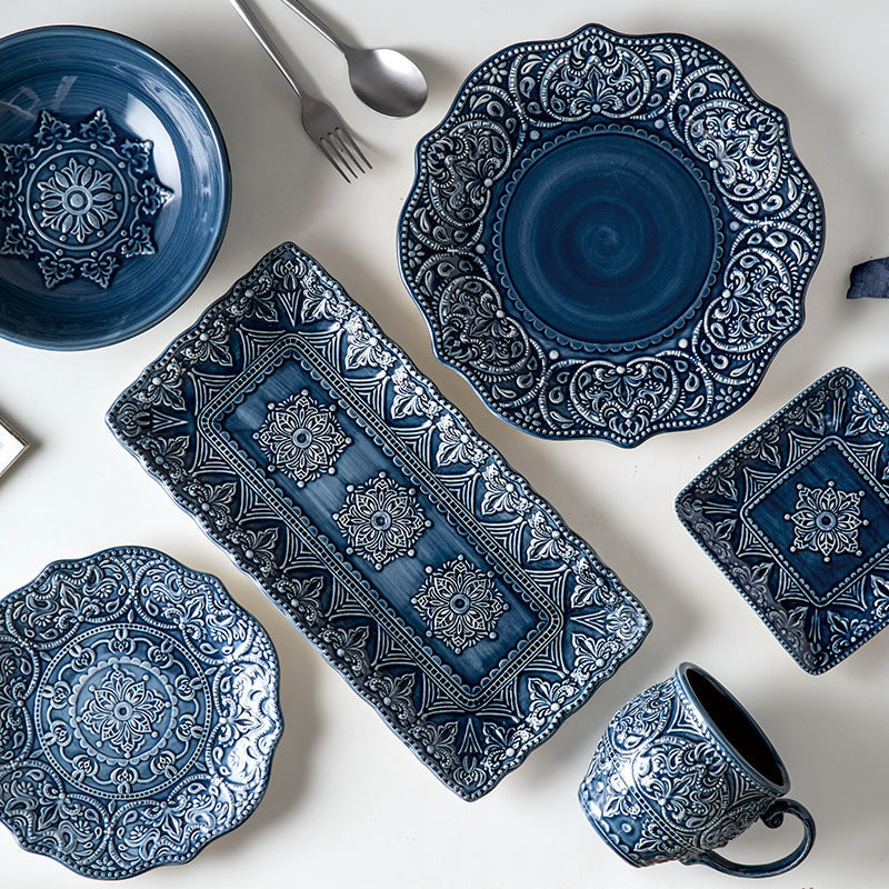Baroque Dishware Household Bowl Nordic Style Ceramic Set Creative Personality Dishes Petal Ceramic Tableware - Premium home and garden from cjdropshipping - Just $28.70! Shop now at Yard Agri Supply