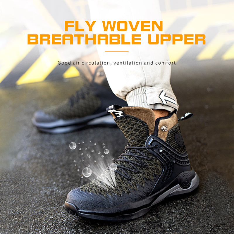 High-top Safety Shoes Construction Protective Footwear Men Steel Toe Shoes Breathable Hiking Boots Puncture Proof Work Boots - Premium bags and shoes from cjdropshipping - Just $75.74! Shop now at Yard Agri Supply