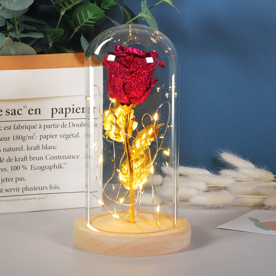 Valentines Day Gift  For Girlfriend Eternal Rose Flowers LED Light In Glass Cover Day Wedding Decoration Favors Mother Day Female Gift  Gift - Premium  from cjdropshipping - Just $29.92! Shop now at Yard Agri Supply