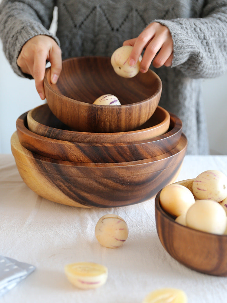 Acacia wooden bowl wooden tableware - Premium  from Yard Agri Supply - Just $19.55! Shop now at Yard Agri Supply