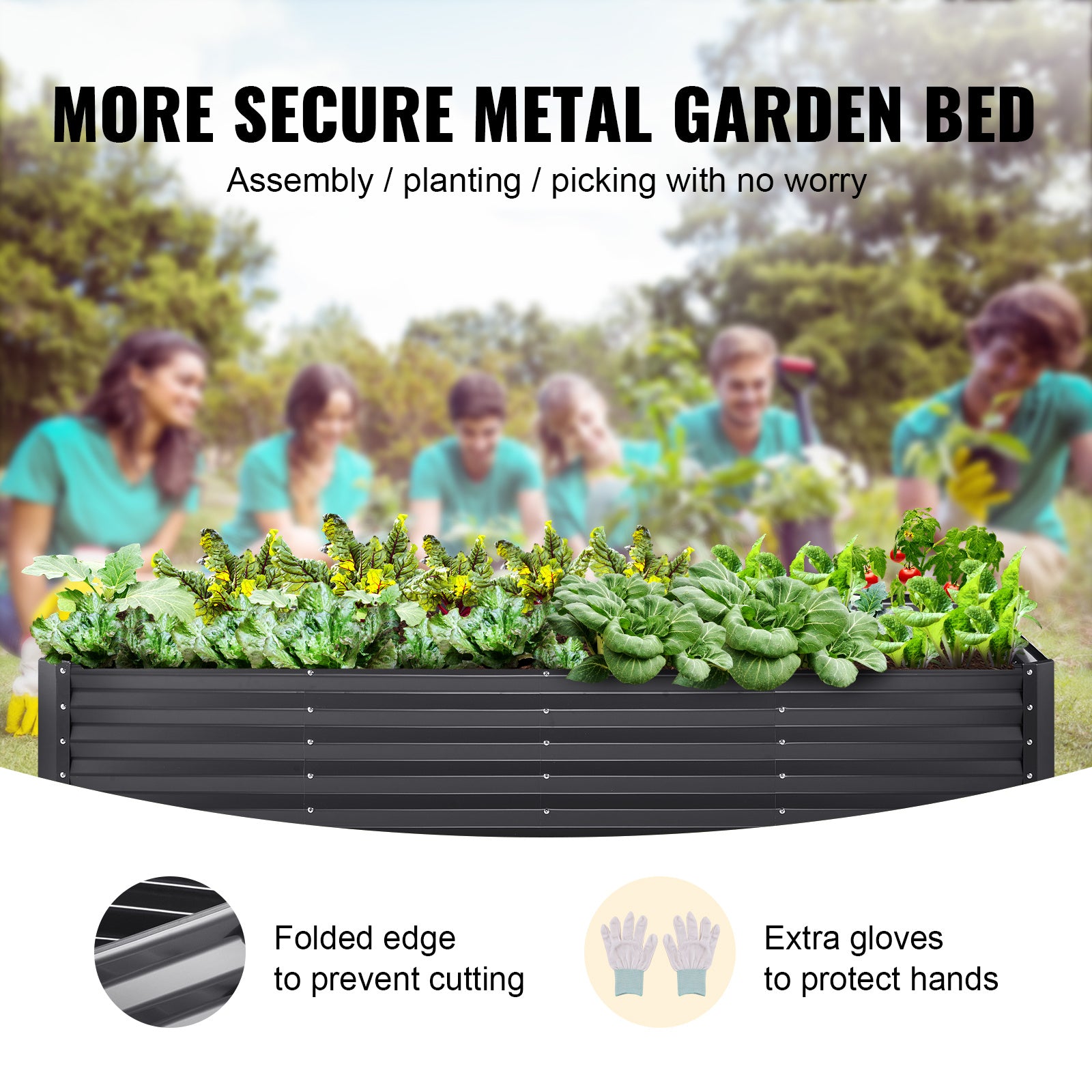 VEVOR Galvanized Raised Garden Bed Planter Box 94.5x47.2x23.6inch Flower Vegetable - Premium  from Yard Agri Supply - Just $152! Shop now at Yard Agri Supply