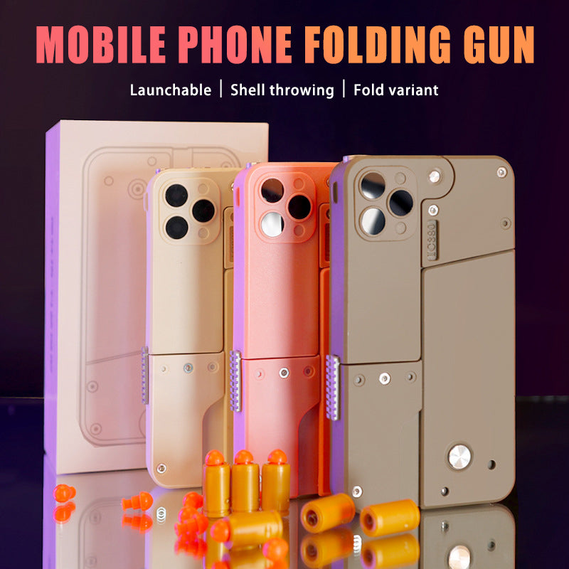 Folding Pistol Bullet Automatic Shell Throwing Toy Creative Soft Bullet Toy Mobile Phone Appearance Gun Outdoor Interactive Kid Gift - Premium home and garden from cjdropshipping - Just $5.57! Shop now at Yard Agri Supply