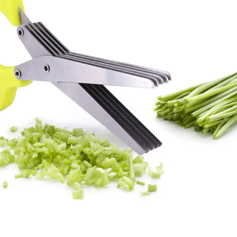 Multifunctional Multi-layer Green Onion Scissors Stainless Steel Onion Cutting Knife Herb Seaweed Spice Scissors Kitchen Scissor Kitchen Gadgets - Premium  from Yard Agri Supply - Just $9.99! Shop now at Yard Agri Supply