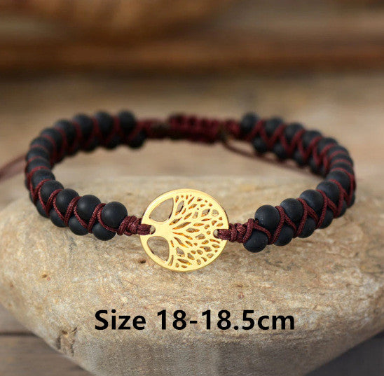 Natural Agate Beads, Hand-woven Yoga Friendship Lover Bracelet - Premium  from Yard Agri Supply - Just $15.69! Shop now at Yard Agri Supply
