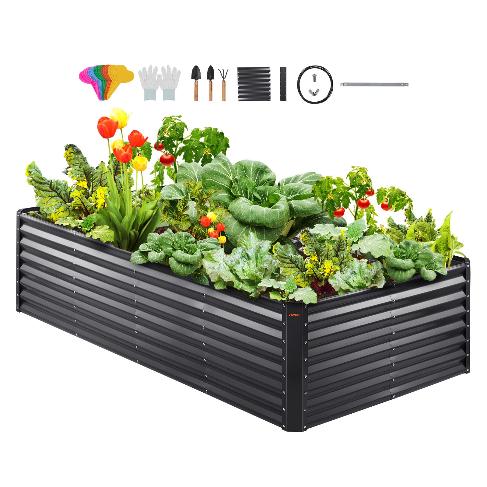 VEVOR Galvanized Raised Garden Bed Planter Box 94.5x47.2x23.6inch Flower Vegetable - Premium  from Yard Agri Supply - Just $152! Shop now at Yard Agri Supply