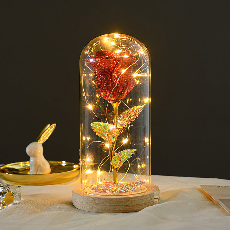 Valentines Day Gift  For Girlfriend Eternal Rose Flowers LED Light In Glass Cover Day Wedding Decoration Favors Mother Day Female Gift  Gift - Premium  from Yard Agri Supply - Just $29.92! Shop now at Yard Agri Supply