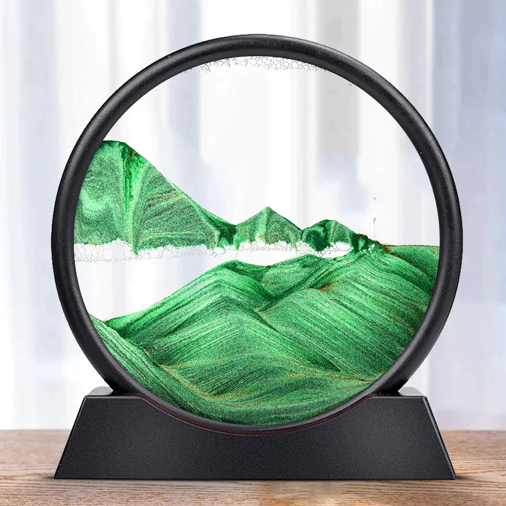 Moving Sand Art Picture Round Glass 3D Hourglass Deep Sea Sandscape In Motion Display Flowing Sand Frame 7/12inch For home Decor - Premium  from Yard Agri Supply - Just $26.95! Shop now at Yard Agri Supply