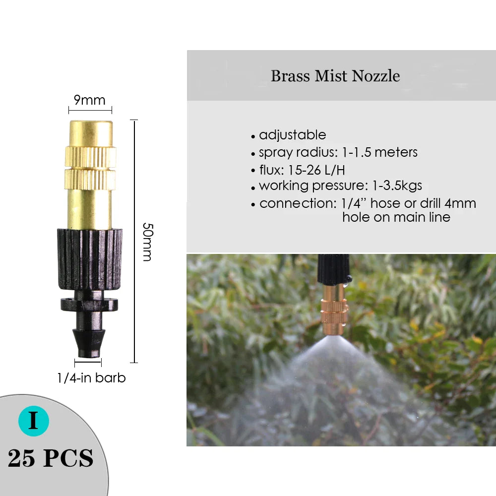 Adjustable Irrigation Dripper Sprinkler Garden Micro Spray Rotating Nozzle 4/7mm Hose Lawn Vegetables Watering Cooling System - Premium  from dser - Just $9.95! Shop now at Yard Agri Supply