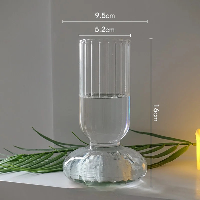 Nordic Minimalist Creative Glass Vase Transparent Waterproof Flower Container Living Room Ornaments Home Decor - Premium  from Yard Agri Supply - Just $21.99! Shop now at Yard Agri Supply