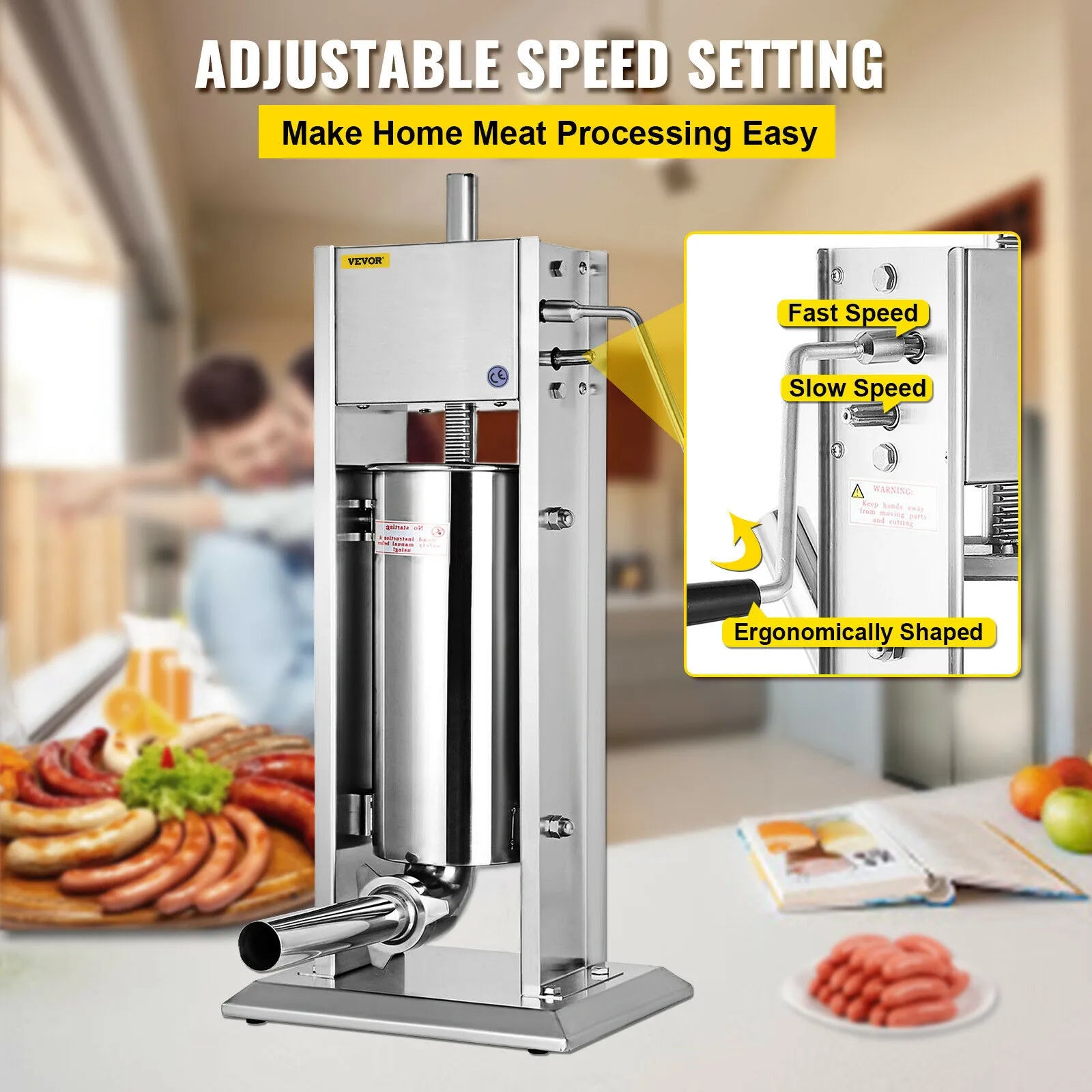 VEVOR 3L 5L 7L 10L 15L Vertical Sausage Stuffer Food Processors 5 Filling Nozzles Kitchen Accessories Home Appliance for Hot Dog - Premium  from Yard Agri Supply - Just $293.95! Shop now at Yard Agri Supply