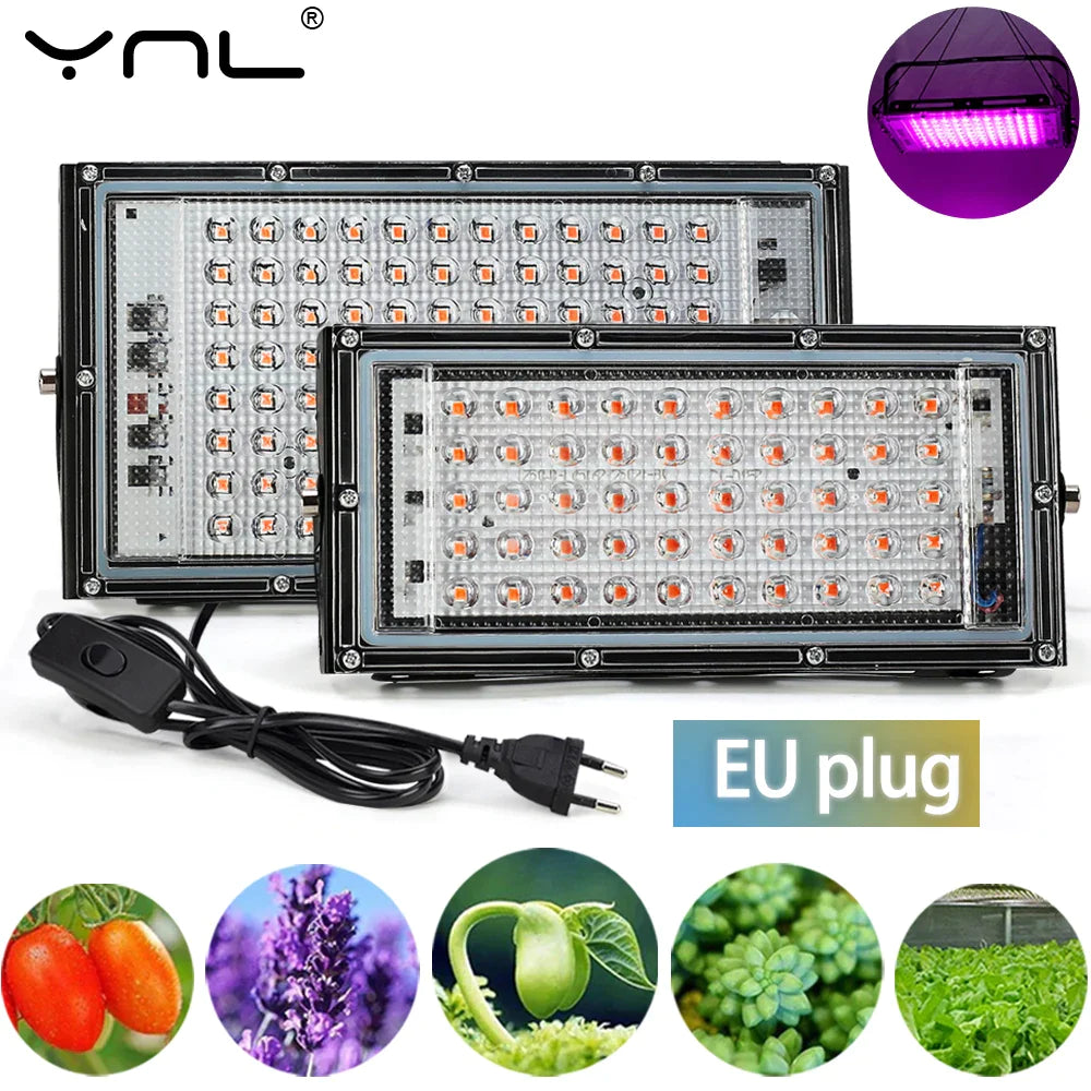 LED Grow Light 220V 100W 50W LED Full Spectrum Phyto Lamp For Plant Seeds Hydroponics Greenhouse Home Plants Growth Phytolamp - Premium  from Yard Agri Supply - Just $17.95! Shop now at Yard Agri Supply