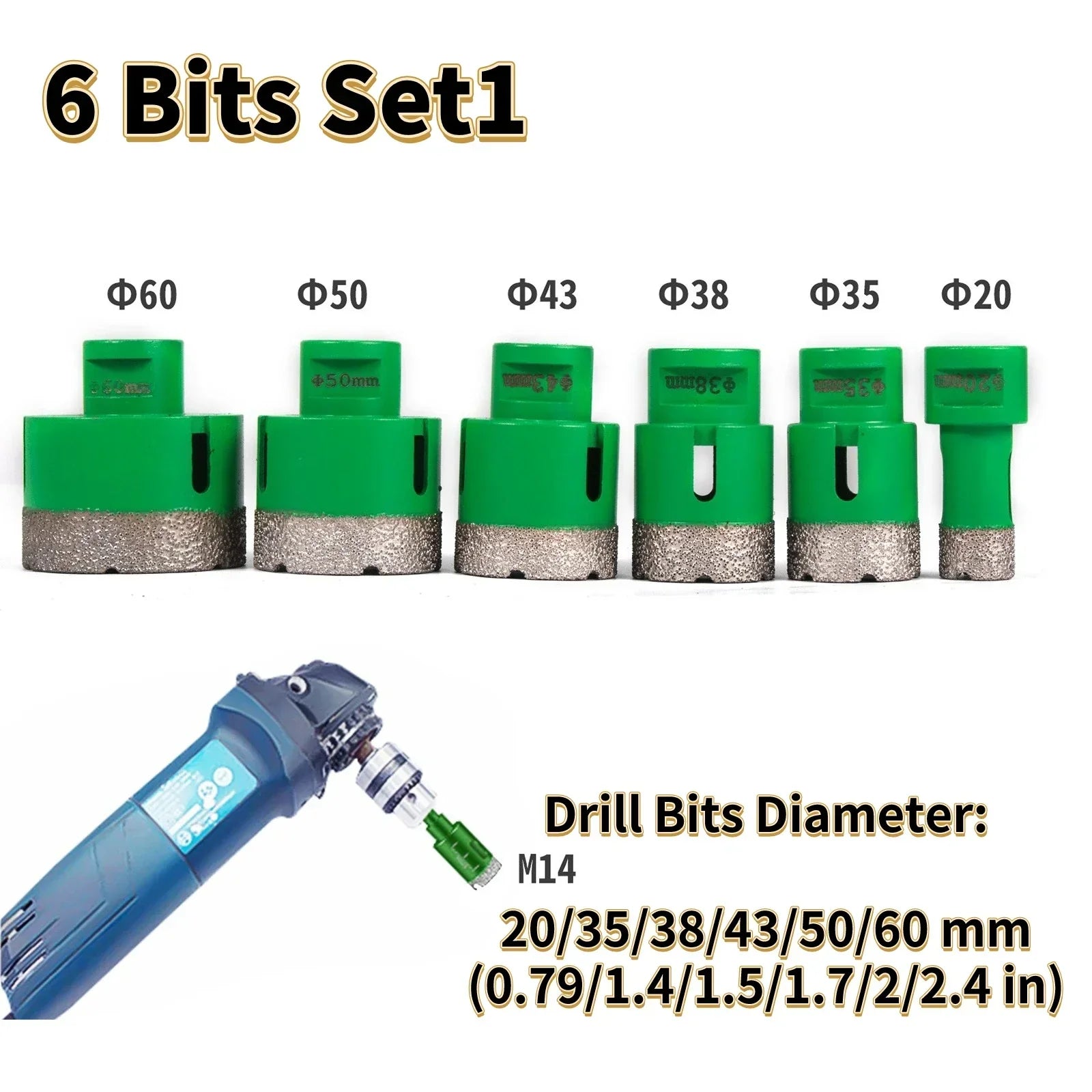 VEVOR Diamond Drilling Core Bit M14 Thread Ceramic Tile Hole Saw Drill Bit Set W/ Case for Drilling on Granite Marble Porcelain - Premium  from Yard Agri Supply - Just $119.95! Shop now at Yard Agri Supply