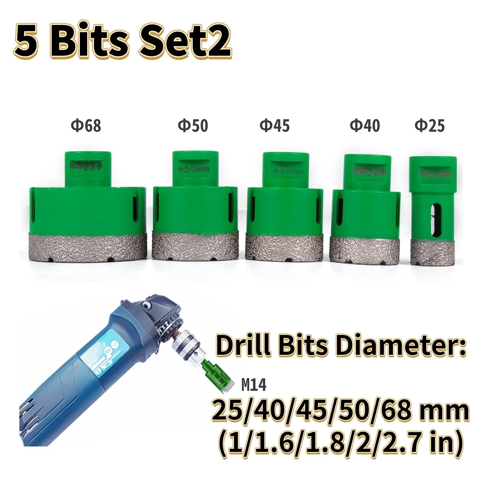 VEVOR Diamond Drilling Core Bit M14 Thread Ceramic Tile Hole Saw Drill Bit Set W/ Case for Drilling on Granite Marble Porcelain - Premium  from Yard Agri Supply - Just $119.95! Shop now at Yard Agri Supply