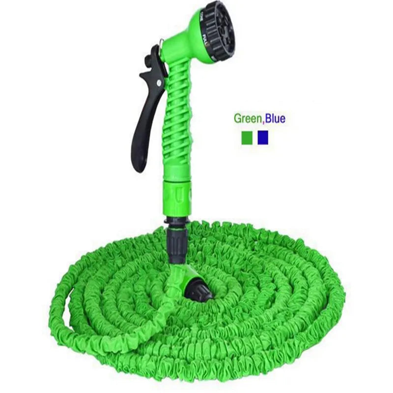 Watering Flexible Expandable Garden Hose Reels Blue And Green 25FT-200FT + 7 Function Spray Gun Connector (EU/US) - Premium  from Yard Agri Supply - Just $21.95! Shop now at Yard Agri Supply