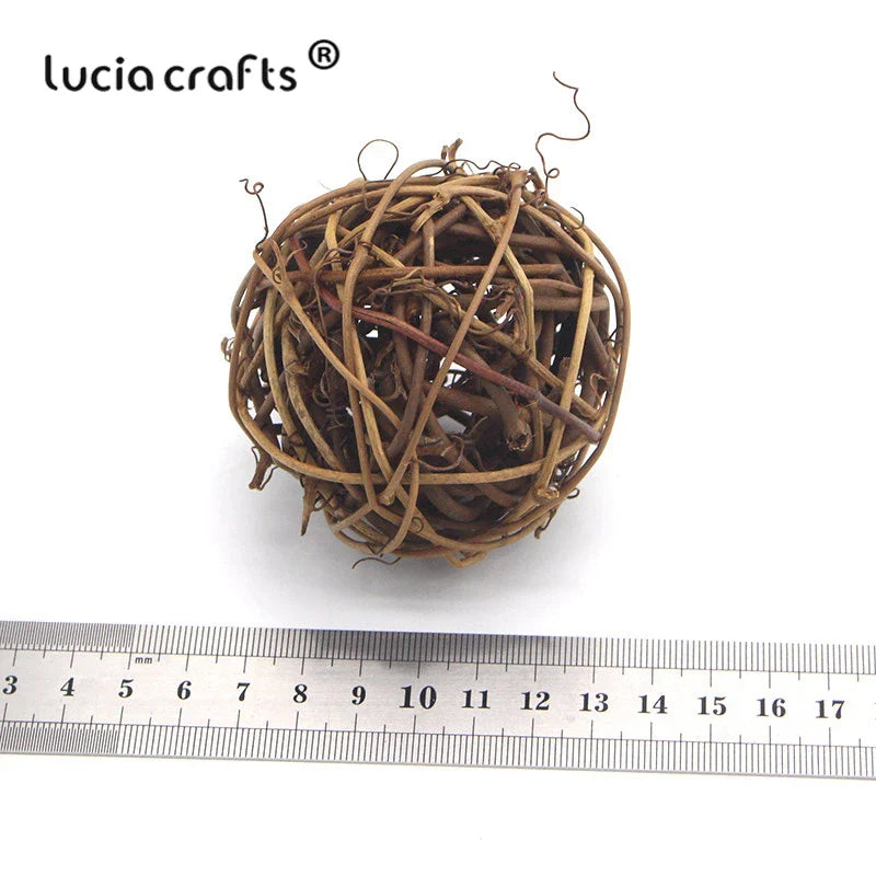 Lucia Crafts 6 pcs Woven Natural Color 5-8 cm  Sepak Takraw  Wooden Crafts Garden Wedding Party Decor M0602 - Premium  from Yard Agri Supply - Just $5.95! Shop now at Yard Agri Supply