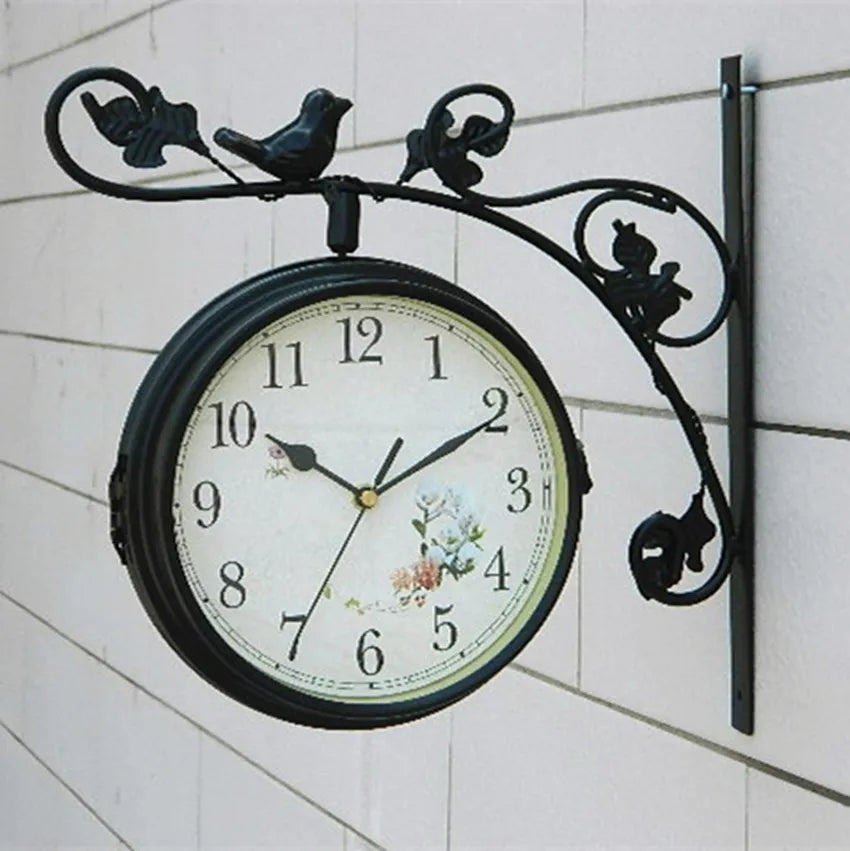 Rural Style Home Decor Pastoral Wall Clock Garden Decoration Wrought Iron Quartz Antique Style Wall-mounted, Metal Frame Europe - Premium  from Yard Agri Supply - Just $179.95! Shop now at Yard Agri Supply