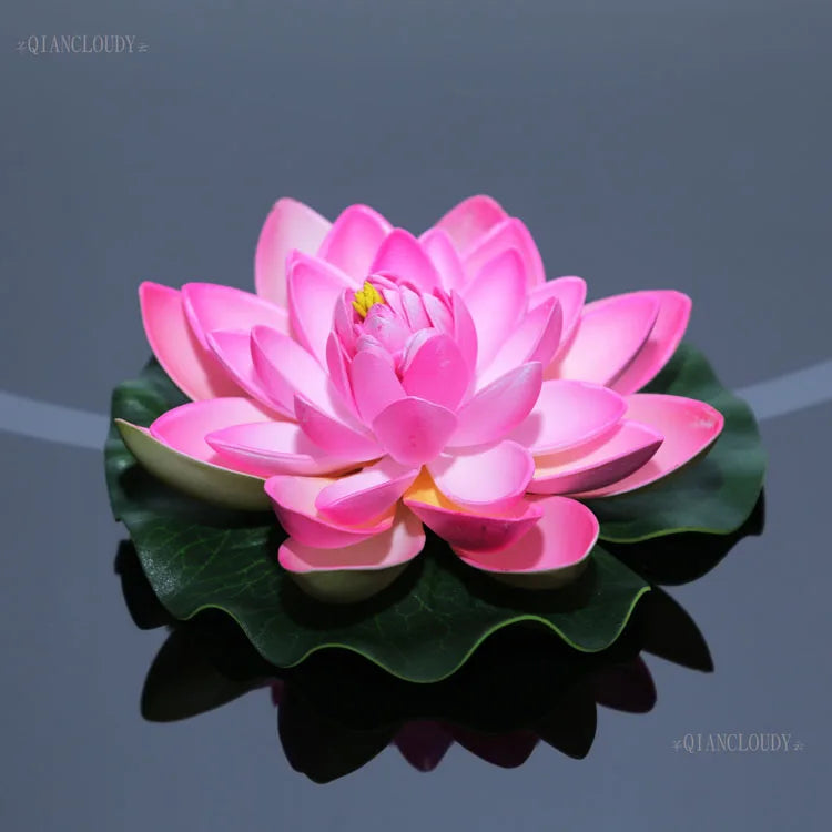 Retail Artificial fake 17CM Foam Lotus leaf Lily flowers Water Floating wedding Garden pond flowers waterproof decoration B12 - Premium  from Yard Agri Supply - Just $3.95! Shop now at Yard Agri Supply