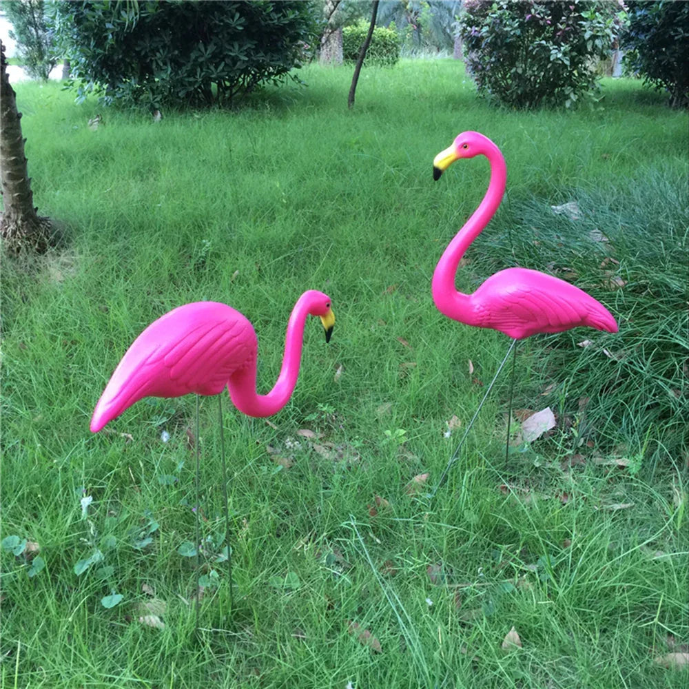 2 Pcs/Set Plastic Flamingo Ornaments Simulation Flamingo Lawn Garden Decoration Wedding Ceremony - Premium  from Yard Agri Supply - Just $19.95! Shop now at Yard Agri Supply