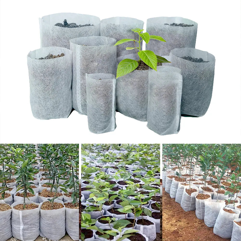 100Pcs Different Sizes Biodegradable Non-woven Seedling Pots Eco-Friendly Planting Bags Nursery Bag Plant Grow Bags for garden - Premium  from Yard Agri Supply - Just $8.95! Shop now at Yard Agri Supply