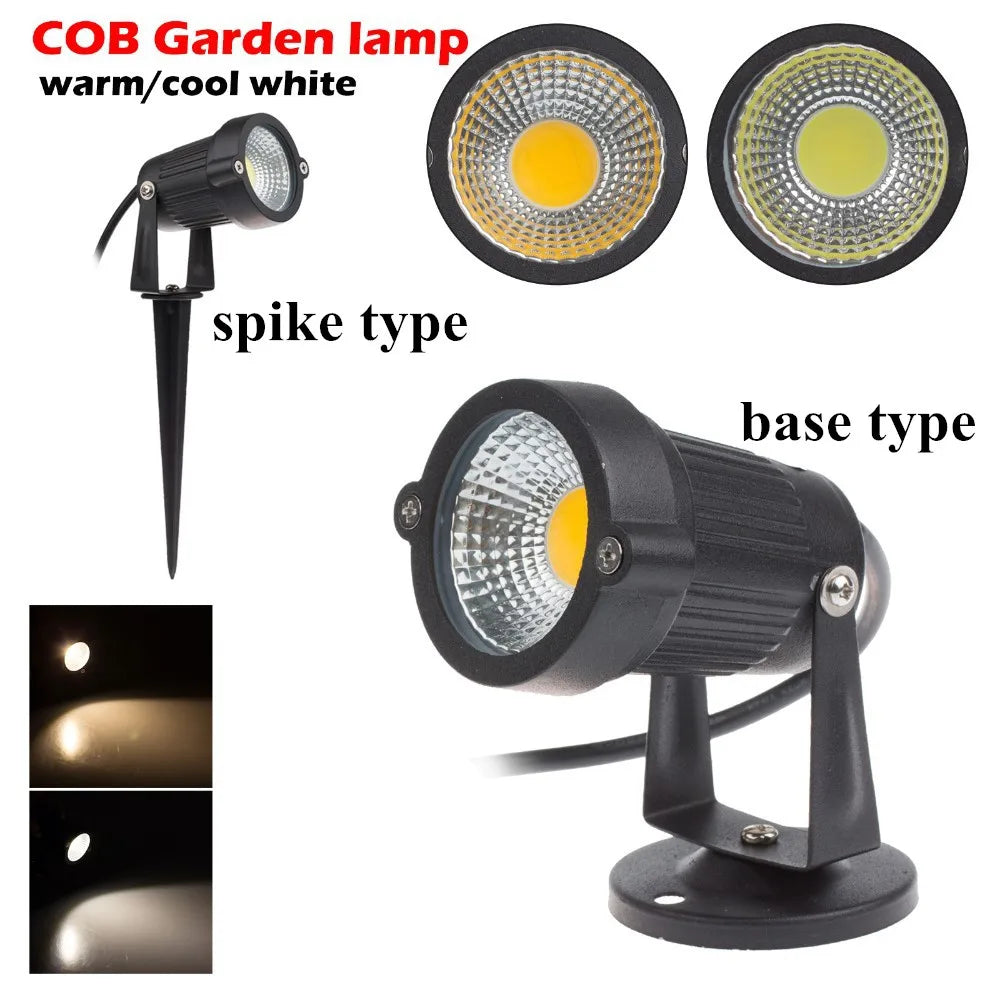 COB Outdoor Garden Light LED Lawn Lamp Spike 10W 7W 5W 3W Waterproof Bulb 220V 110V 12V Landscape IP65 Path Spotlight - Premium  from Yard Agri Supply - Just $15.95! Shop now at Yard Agri Supply