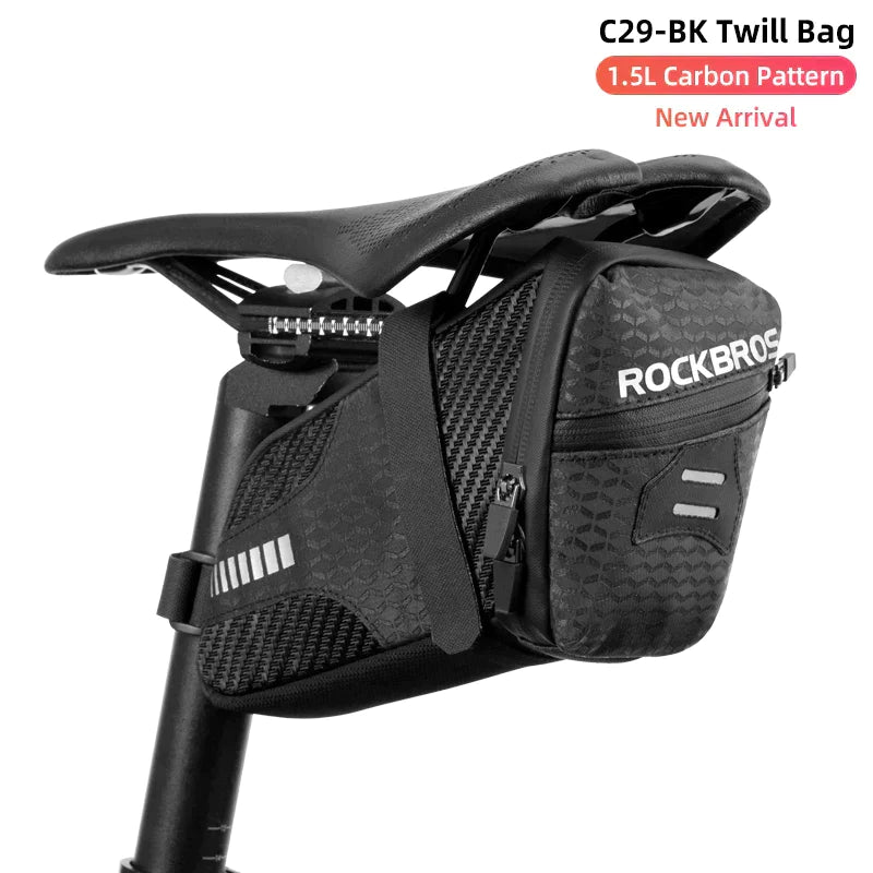 ROCKBROS Bike Bag 3D Shell Rainproof Saddle Bag Reflective Bicycle Bag Shockproof Cycling Rear Seatpost Bag MTB Bike Accessories - Premium  from Yard Agri Supply - Just $40.95! Shop now at Yard Agri Supply