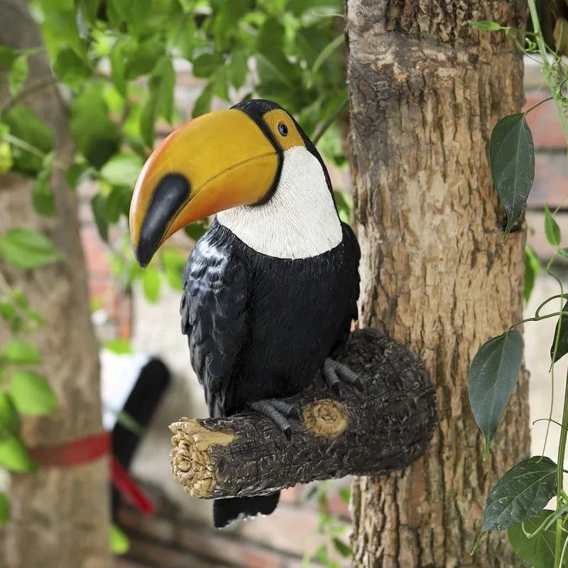 Simulation Big-Billed Toucan Ornaments Resin Fake Birds Crafts Garden Animal Tree Hanging Pastoral Decoration Pendant - Premium  from Yard Agri Supply - Just $18.95! Shop now at Yard Agri Supply