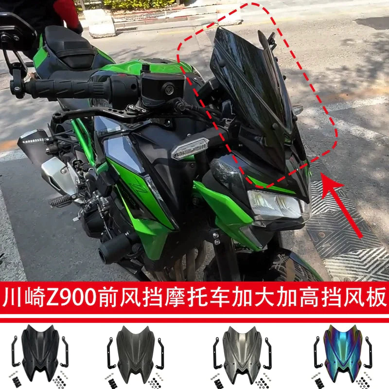 Suitable for Kawasaki Z900z650 Restoration Front Windshield Motorcycle plus Size Heighten Windshield Air-Guide Sleeve Deep Eye Protection - Premium  from Yard Agri Supply - Just $59.95! Shop now at Yard Agri Supply