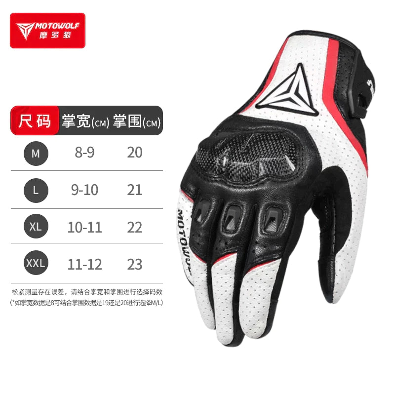 Modowolf Autumn and Winter Motorbike Gloves Full Finger Motorcycle All Year Round Windproof Drop-Resistant Knight Cycling Fixture Carbon Fiber Genuine Leather - Premium  from Yard Agri Supply - Just $53.95! Shop now at Yard Agri Supply