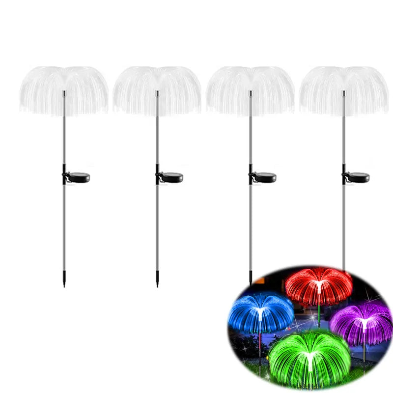 Solar Garden Lights Outdoor Waterproof Fiber Optic Jellyfish Lawn Lights Outdoor Patio Villa Yard Decor - Premium  from Yard Agri Supply - Just $25.95! Shop now at Yard Agri Supply