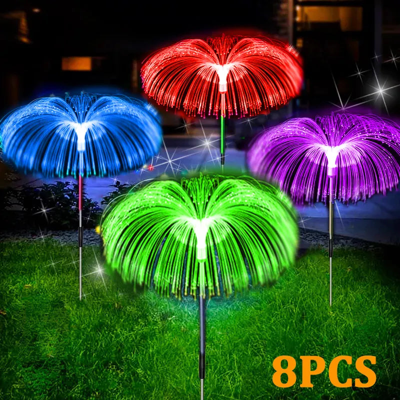 Solar Garden Lights Outdoor Waterproof Fiber Optic Jellyfish Lawn Lights Outdoor Patio Villa Yard Decor - Premium  from Yard Agri Supply - Just $25.95! Shop now at Yard Agri Supply