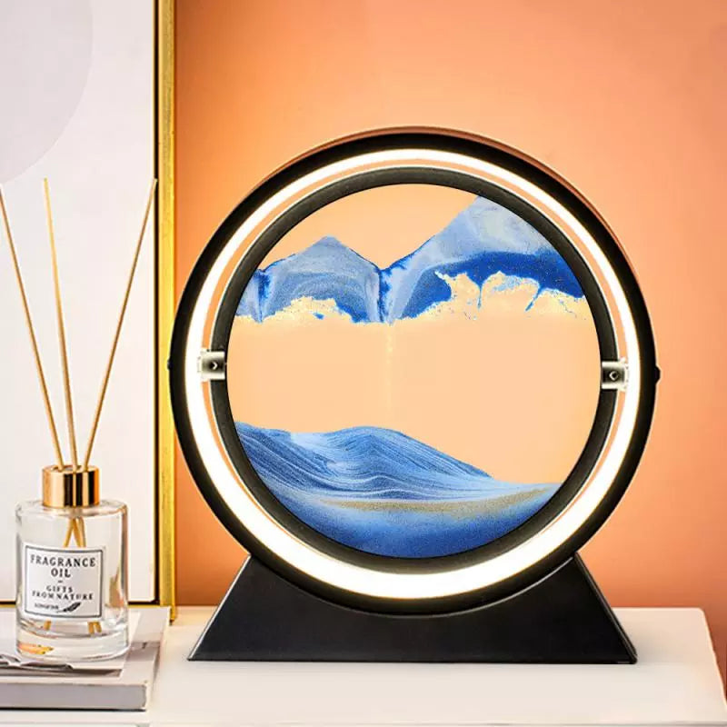 Moving Sand Art Picture Round Glass 3D Hourglass Deep Sea Sandscape In Motion Display Flowing Sand Frame 7/12inch For home Decor - Premium  from Yard Agri Supply - Just $26.95! Shop now at Yard Agri Supply