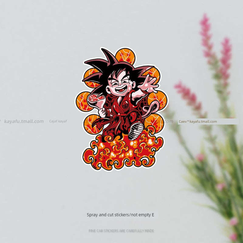 Dragon Ball Monkey King Bumper Stickers TikTok Red Car Window Glass Decorative Sticker Cartoon Animation Two-Dimensional Motorcycle Painting - Premium  from Yard Agri Supply - Just $2.95! Shop now at Yard Agri Supply