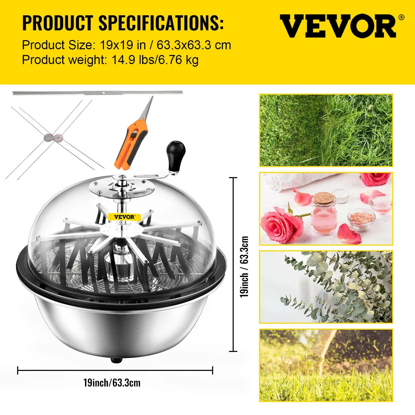 VEVOR Hydroponic Leaf Bowl Leaf Trimmer 16 19 24 Inch Twisted Spin Cut Garden Tools For Plant Bud Leaf Trimmer And Herbal Making - Premium  from Yard Agri Supply - Just $284.95! Shop now at Yard Agri Supply