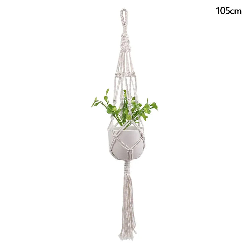 Macrame Handmade Plant Hanger Baskets Flower Pots Holder Balcony Hanging Decoration Knotted Lifting Rope Home Garden Supplies - Premium  from Yard Agri Supply - Just $6.95! Shop now at Yard Agri Supply