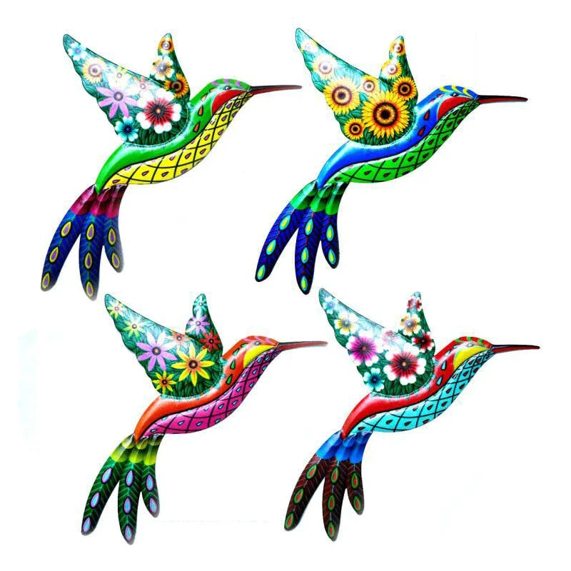 Metal Bird Home Wall Pendant Art Sculpture Outdoor Hanging Ornament Big Hummingbird Parrot For Garden Hanging Wall Decoration - Premium  from Yard Agri Supply - Just $14.95! Shop now at Yard Agri Supply