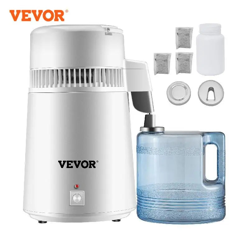 VEVOR 4L Water Distiller Purifier Filter Dispenser Heating Drinking Bottle Softener 304 Stainless Steel Home Appliance for Offic - Premium  from Yard Agri Supply - Just $171.95! Shop now at Yard Agri Supply