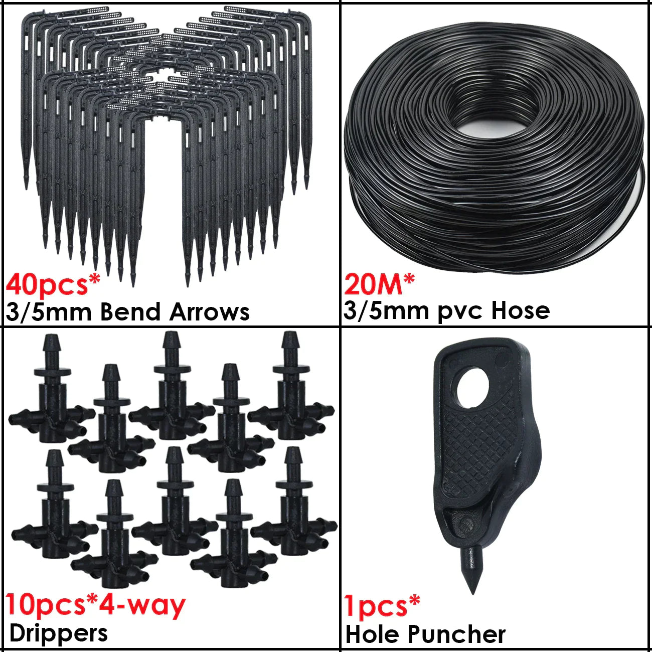 KESLA Greenhouse Drip Irrigation 4-way 3/5mm Drip Arrow 2-way Transmitter Irrigation Watering System for Bonsai Garden 10/20set - Premium  from Yard Agri Supply - Just $45.95! Shop now at Yard Agri Supply