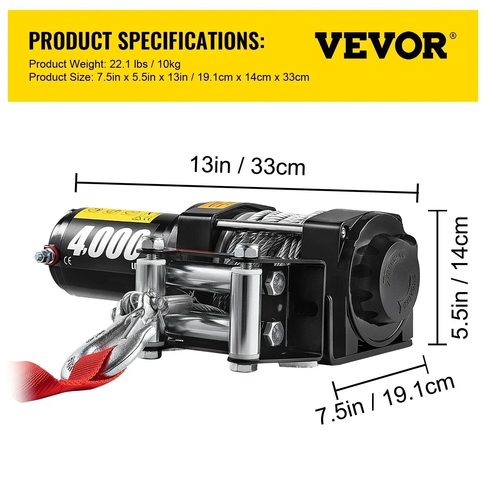 VEVOR 4000-13500LBS Electric Winch 12V With Wireless Remote Control for 4X4 Car Trailer Ropes Towing Strap ATV Truck Off Road - Premium  from Yard Agri Supply - Just $339.95! Shop now at Yard Agri Supply