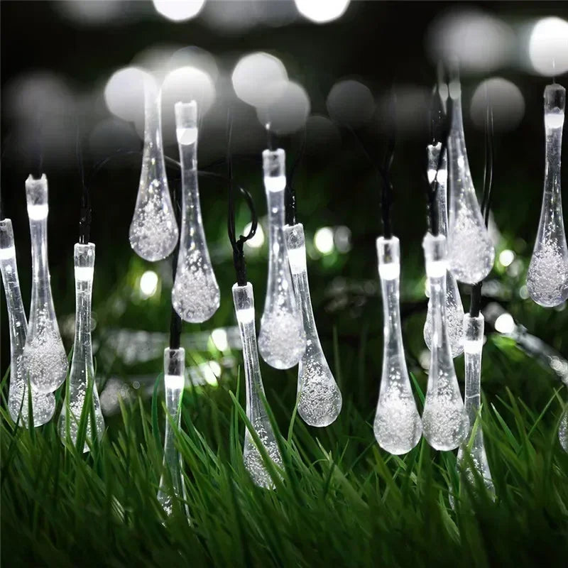 LED Outdoor Water Drops Solar Lamp String Lights 100/50/30/20LEDs Fairy Holiday Christmas Party Garland Garden Waterproof - Premium  from Yard Agri Supply - Just $12.95! Shop now at Yard Agri Supply