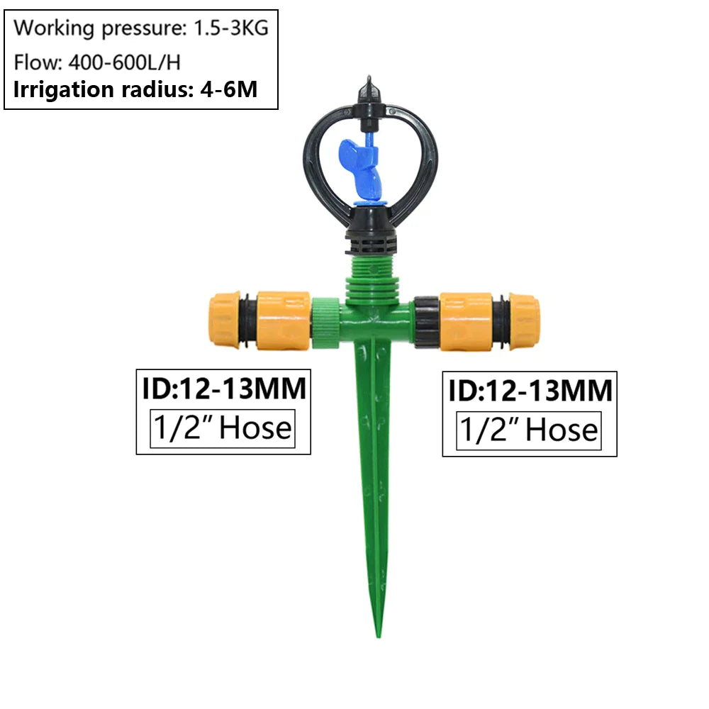 Garden Lawn Rotating Sprinkler 1/2" 3/4" Male Thread Scattering Nozzle 360 Degree Automatic Rotating Watering Irrigation - Premium  from Yard Agri Supply - Just $2.95! Shop now at Yard Agri Supply
