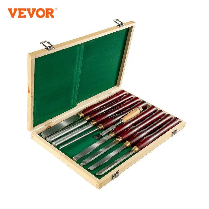 VEVOR 8PCS + 1 Free HSS Lathe Chisel Set for Wood Turning Root Furniture Carving Knife 6.89&quot; Blade 16.14&quot; Chisel With Tool Box - Premium  from Yard Agri Supply - Just $179.95! Shop now at Yard Agri Supply