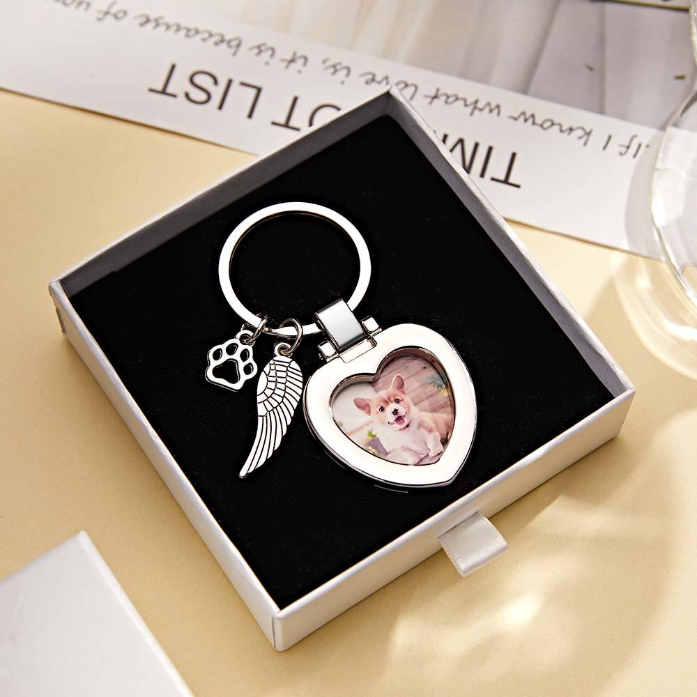 Custom Photo Keychain with Angel's Wing and Paw Personalized Pet Memorial Gifts - Premium  from MadeMine - Just $5.70! Shop now at Yard Agri Supply