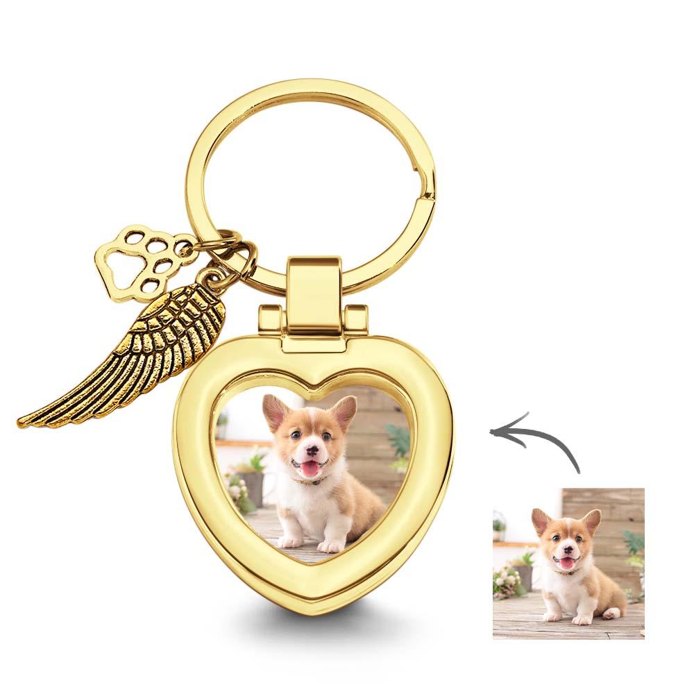 Custom Photo Keychain with Angel's Wing and Paw Personalized Pet Memorial Gifts - Premium  from MadeMine - Just $5.70! Shop now at Yard Agri Supply