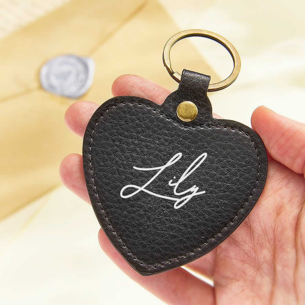 Engraved Keychain Leather Keychain Heart Shaped Gifts for Her - Premium  from MadeMine - Just $7.10! Shop now at Yard Agri Supply