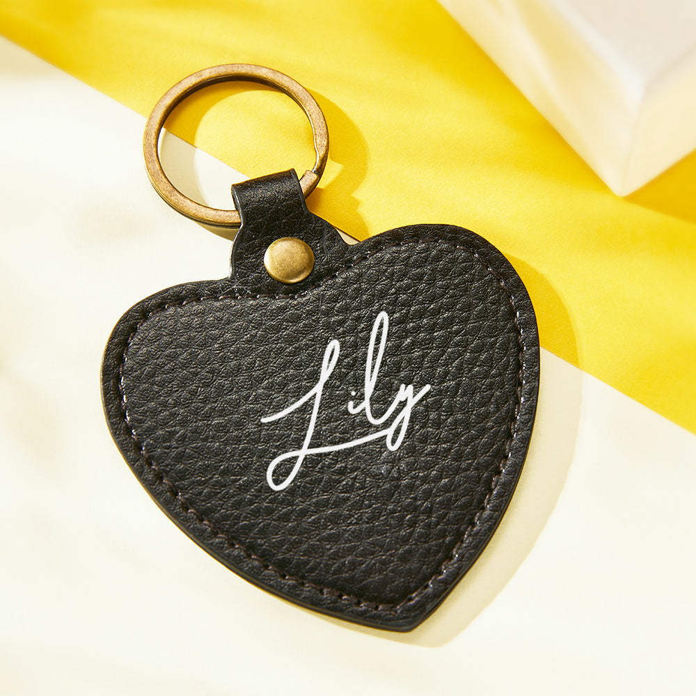 Engraved Keychain Leather Keychain Heart Shaped Gifts for Her - Premium  from MadeMine - Just $7.10! Shop now at Yard Agri Supply