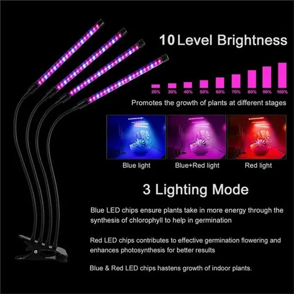 USB LED Plant Grow Light Indoor Garden 10 Dimmable Levels Grow Light Full Spectrum Timer Setting Hydroponic Greenhouse 3H/9H/12H - Premium  from dser - Just $24.95! Shop now at Yard Agri Supply