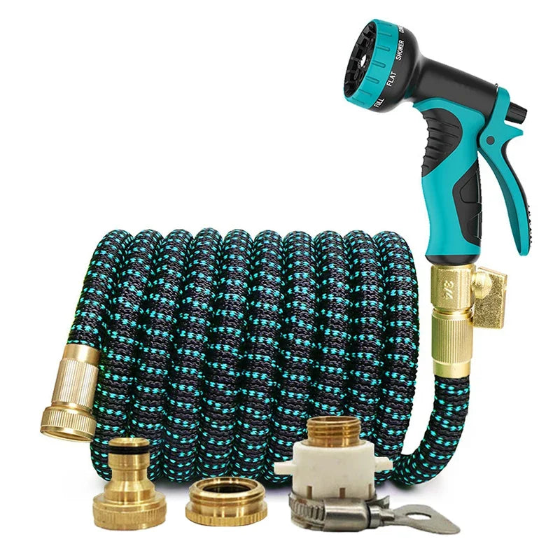 Expandable Double Metal Connector Garden Water Hose High Pressure Pvc Reel Magic Water Pipes for Garden Farm Irrigation Car Wash - Premium  from Yard Agri Supply - Just $38.95! Shop now at Yard Agri Supply