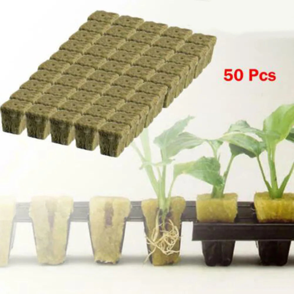 Starter Block Plugs Grow Tray Wool Cubes Hydroponic Soilless Starting Rock Kit Cultivation Planting Blocks Cube Plant Plante - Premium  from dser - Just $14.95! Shop now at Yard Agri Supply