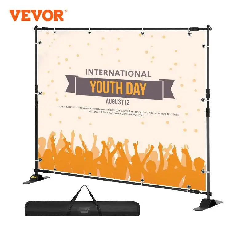VEVOR 8ft Backdrop Stand for Trade Show Exhibitor Photography Studio W/ Carrying Case Background Stand Backdrop Support System - Premium  from Yard Agri Supply - Just $170.95! Shop now at Yard Agri Supply